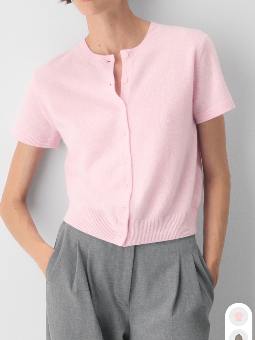 Aritzia Bare Cashmere Short Sleeve Cardigan